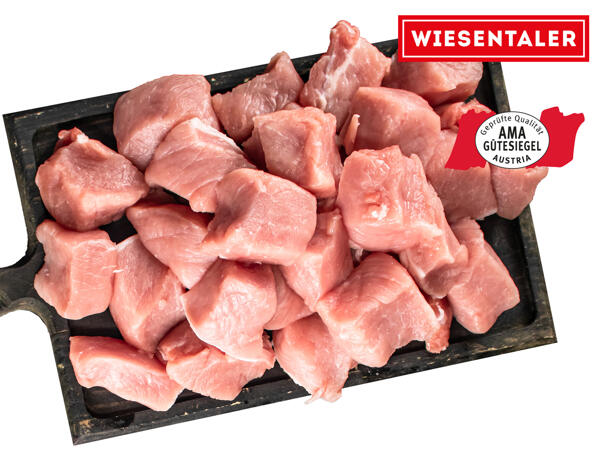 Frisches Schweinefleisch gewürfelt