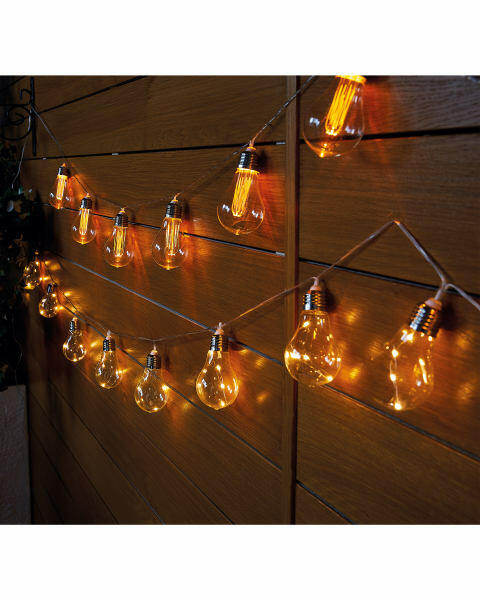Amber Filament Solar String Lights