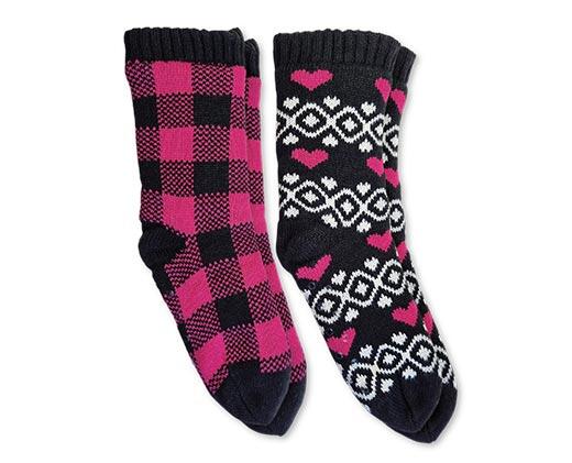 Serra Ladies 2 Pack Chunky Knit Slipper Socks