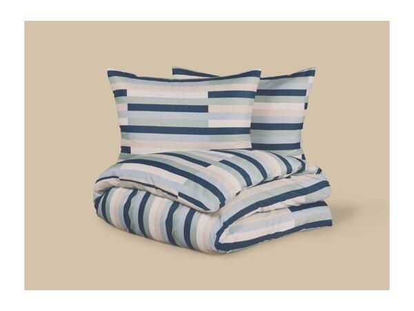 Striped Microfibre Satin Duvet Cover Set - King
