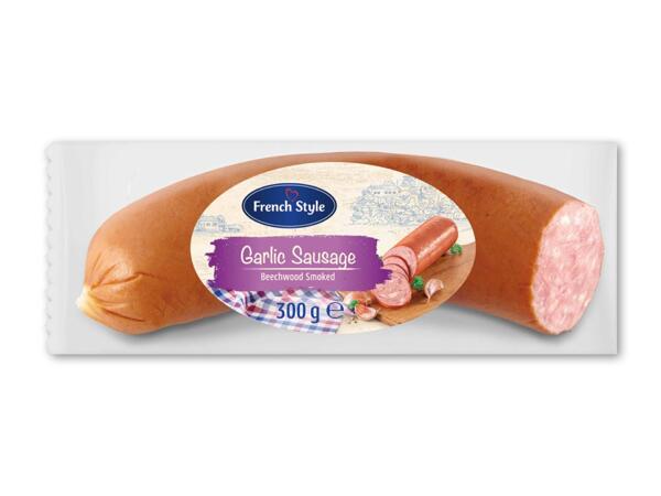 Røget hvidløgspølse