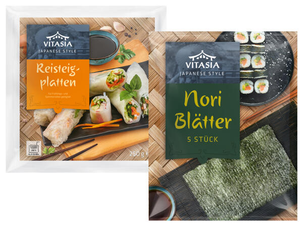 Nori Blätter oder Reisteigplatten