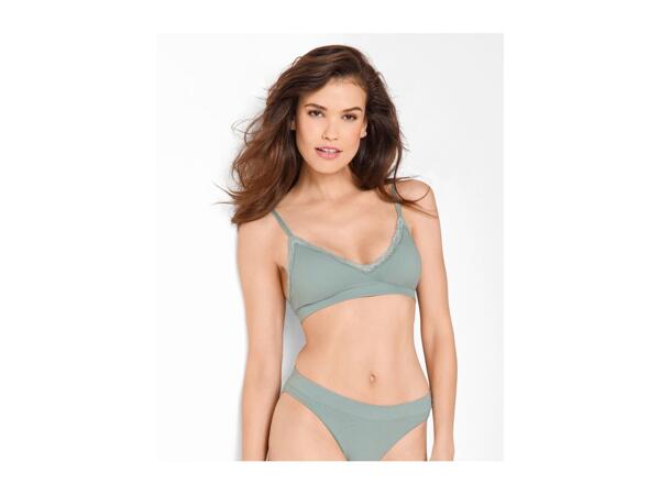 Ladies' Green Ribbed Bralette