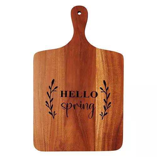 Acacia Wood Board - Hello Spring
