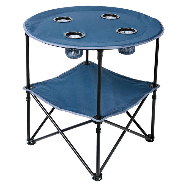 Adventuridge Collapsible Camping Table - Round, Blue