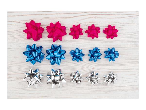 Crelando Pink / Blue / Silver Gift Bow Set - 15 Pack