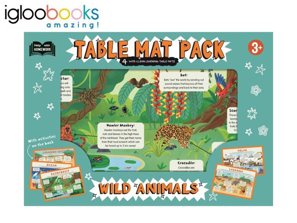 Igloo Books Table Mat Learning Pack - Wild Animals