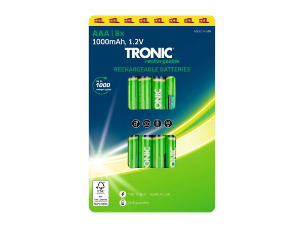 Tronic Rechargeable Batteries - AAA - 8 Pack