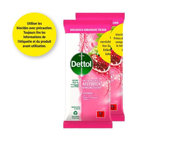 Lingettes nettoyantes Dettol, pack de 2