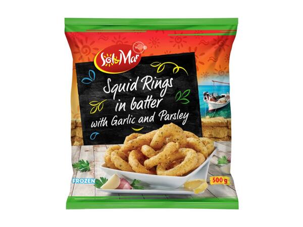 Squid rings with garlic
