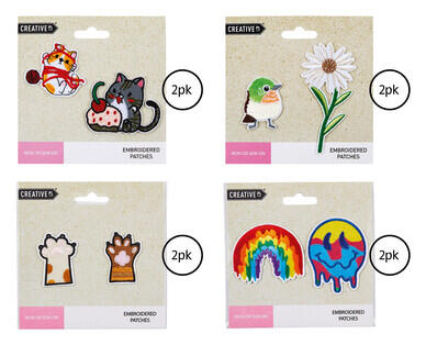 Embroidered Iron-on Patches 2pk