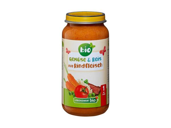 Lebenswert Bio légumes et riz avec de la viande de bœuf