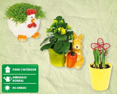 Arrangement floral de Pâques en céramique