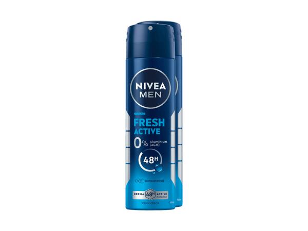 Déodorant spray Fresh Active Nivea Men, pack de 2