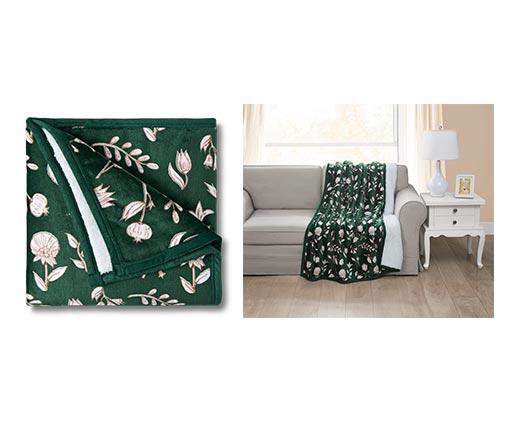 Huntington Home Velvet Plush Sherpa Throw