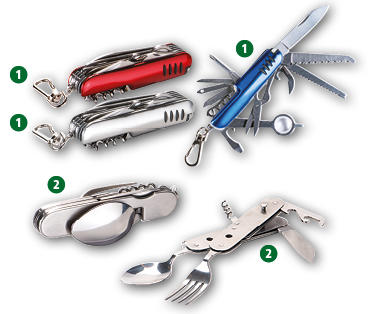 Couteau multifonction/Couverts de camping ADVENTURIDGE(R)