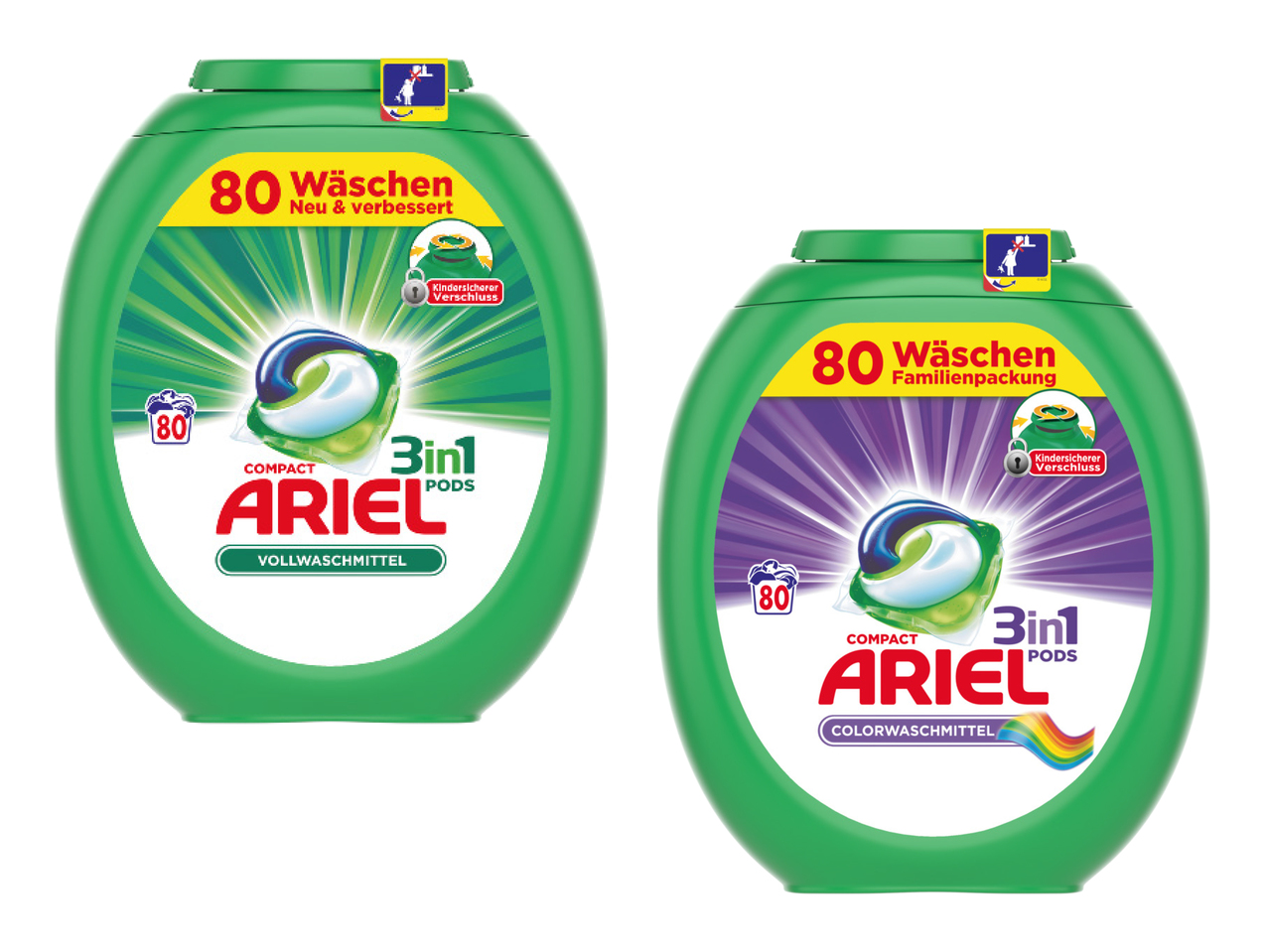 Dosettes Ariel 3 en 1 Regular/ Color & Style