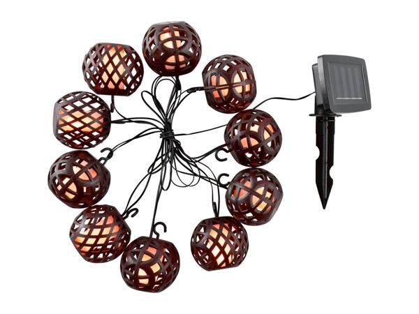 Livarno Home Solar Flaming Lantern String Lights