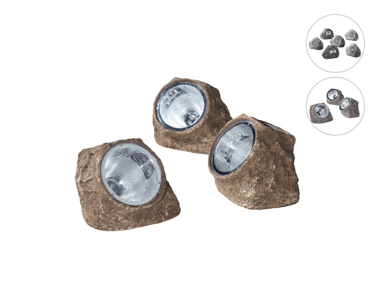 LIVARNO LUX(R) Solar-Powered Stone Optic LED Light
