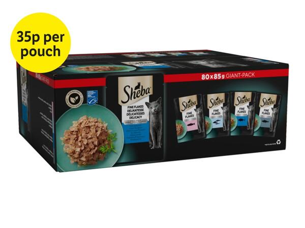 Sheba Fine Flakes Cat Pouches Fish Collection in Jelly
