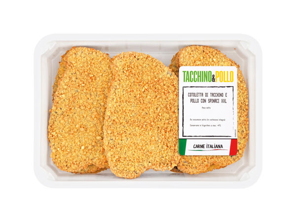 Turkey and Chicken Cutlets with Spinach