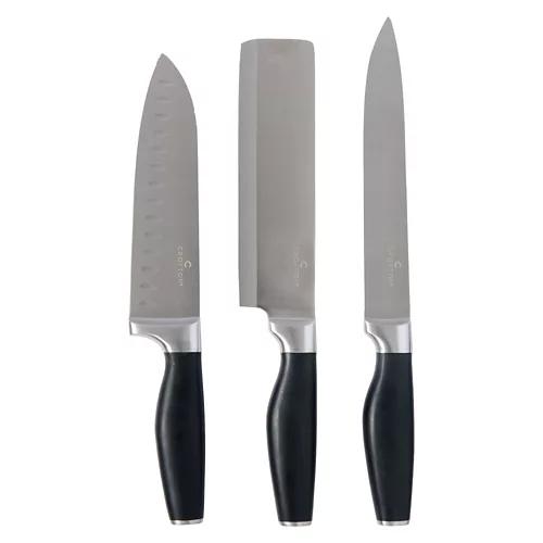 3 Pack Asian Knife Set - Black Handle