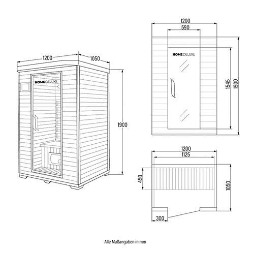 HOME DELUXE Infrarotkabine REDSUN M mit Vollspektrumstrahler