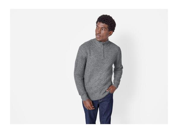 Livergy Men's Grey Half-Zip Jumper