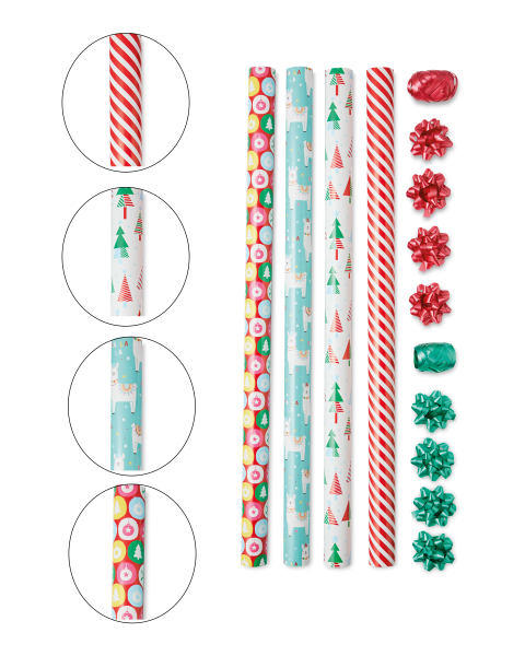 4 Roll Christmas Gift Wrap Set