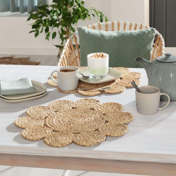 HOME CREATION(R) 				Sets de table en jute, 2 pcs