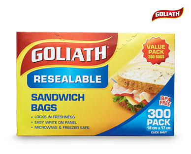 Resealable Snack Bags 350pk, Sandwich Bags 300pk or Storage Bags 250pk