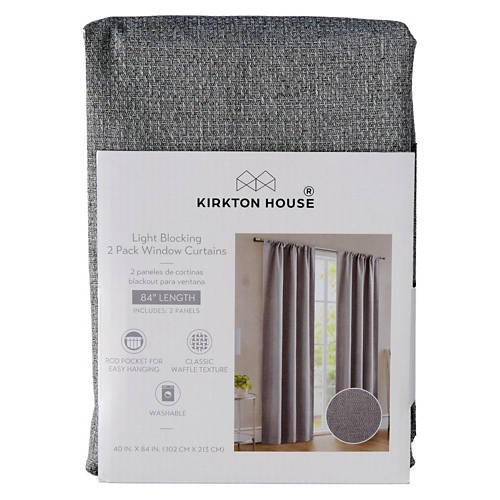2 Pack Light Blocking Window Curtains - Gray Santana