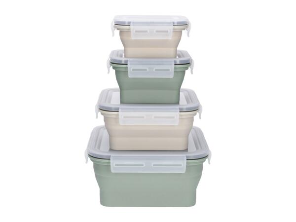Silvercrest Collapsible Square Food Storage Containers - 4 Pieces