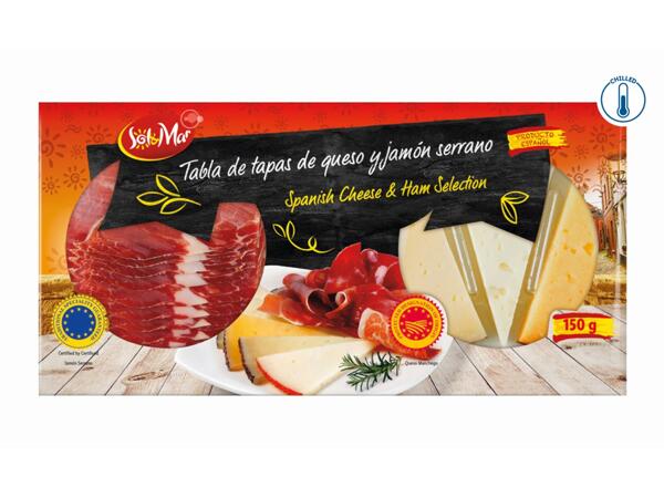Sol & Mar Tabla de tapas de queso y jamon serrano