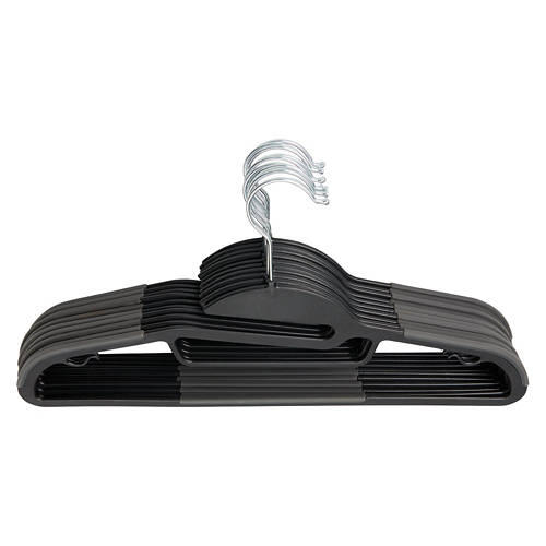 10 Pack No Stretch Hangers, Black