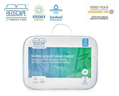 Bedscape™ Protect-A-Bed(R) Bamboo Jacquard Waterproof Fitted Mattress Protector – Double Size