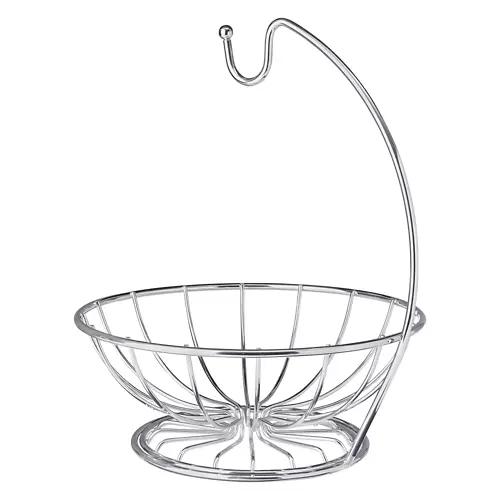 Banana Hanger with Fruit Basket - Stainless Steel