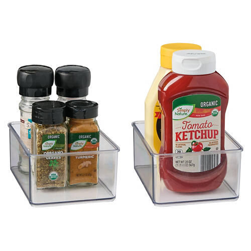 2 Pack Medium Storage Bins, Clear