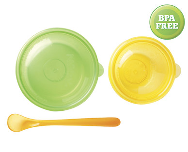 Nuby Food Pots with Lids/Spoons