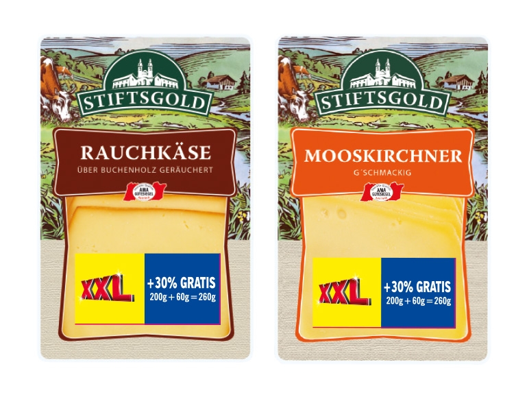 STIFTSGOLD Rauchkäse/Mooskirchner 200 g + 60 g gratis