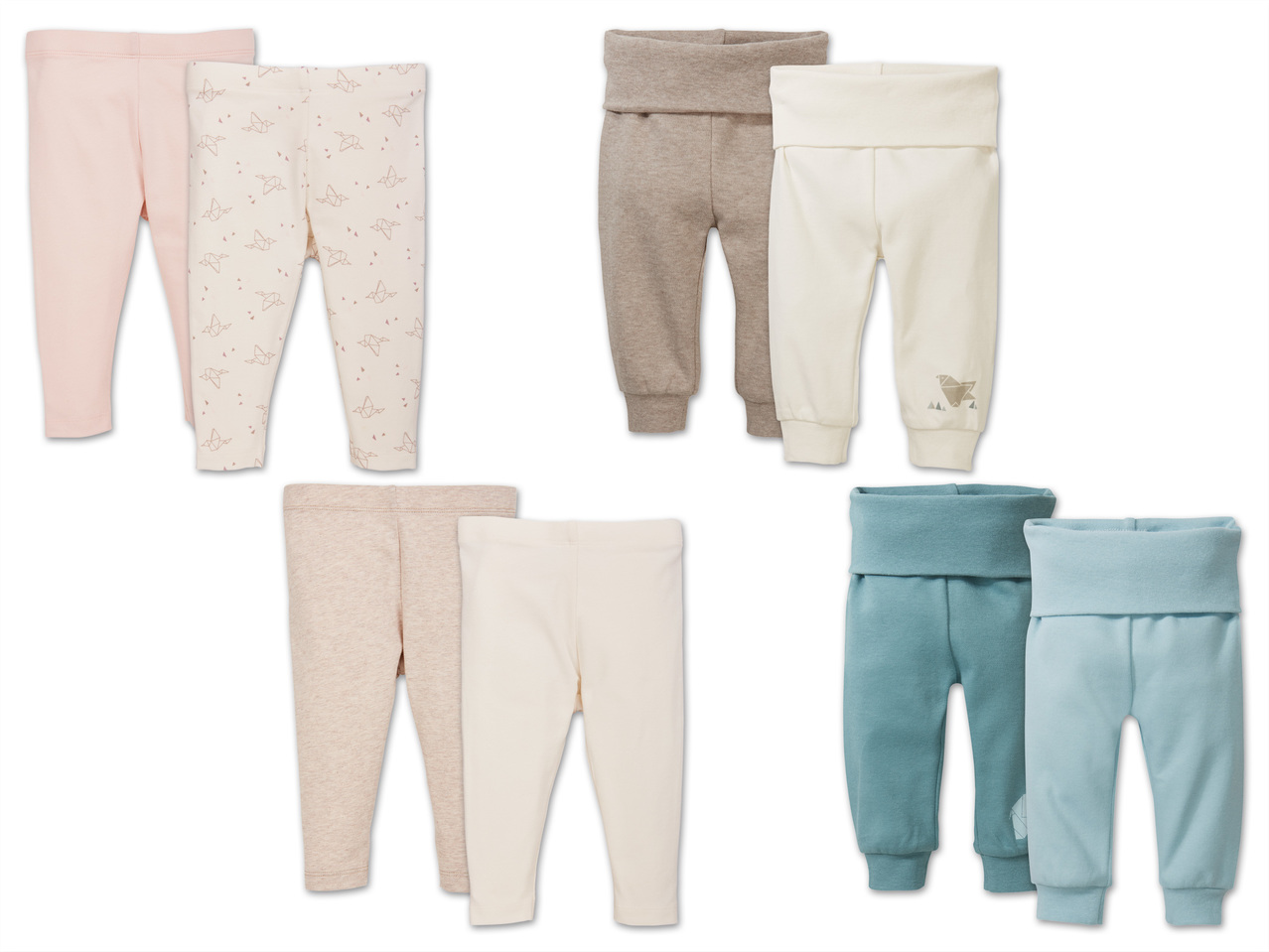 LUPILU(R)PURE COLLECTION Baby Leggings oder Schlupfhose, 2 Stück1