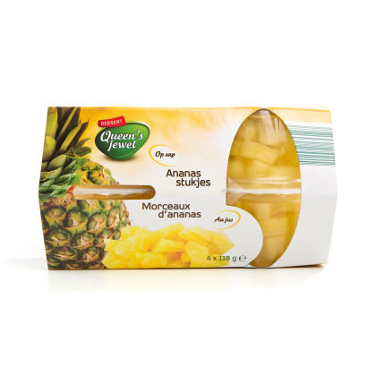 Cubes de fruits au sirop, pack de 4