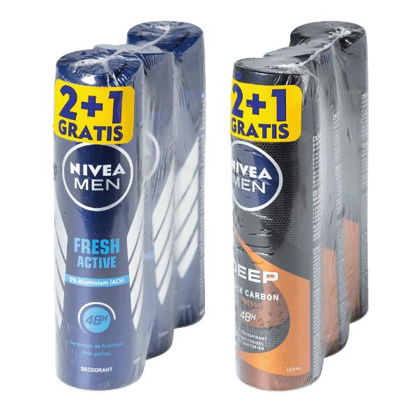 NIVEA(R) Deodorant voor heren, 3 st.