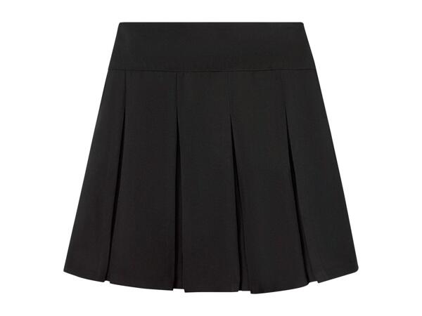 Girls' Black School Pleated Skirt