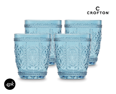 Embossed Glasses 4 Pack