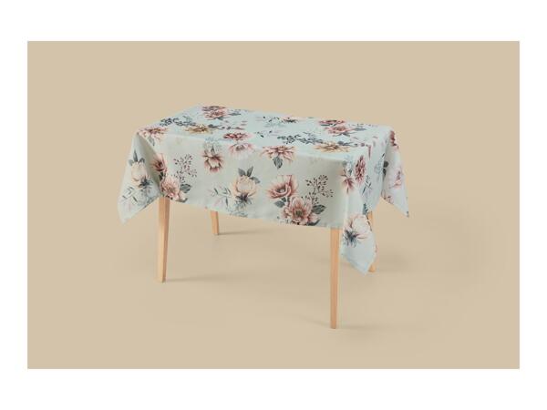 Grey Tablecloth With Floral Pattern