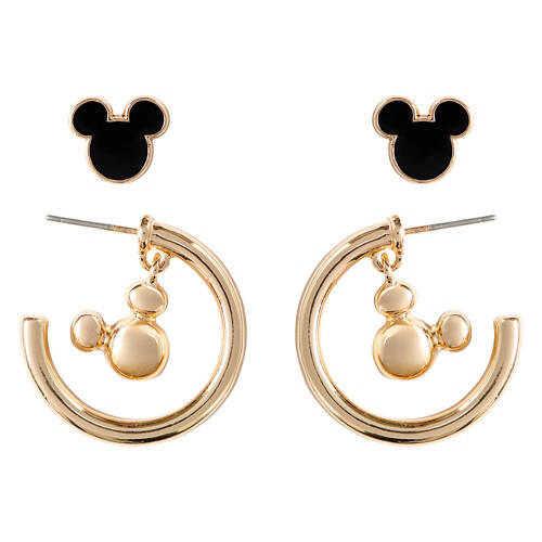 Mickey Character Huggie Earrings, Gold
