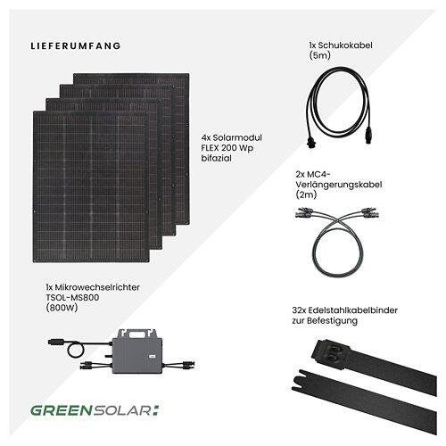 GREEN SOLAR Balkonkraftwerk FLEX 800/800W bifazial
