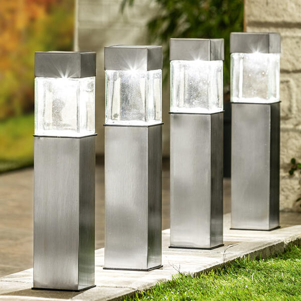 LED-Solar-Gartenlampe 4er-Set