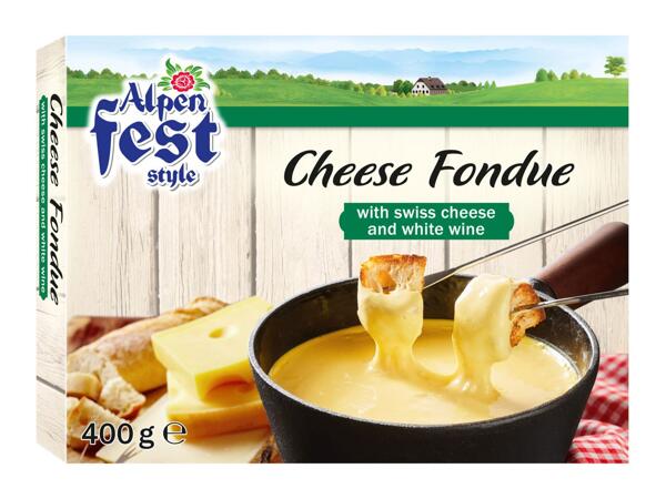 Alpenfest Cheese Fondue with Swiss Cheese and White Wine